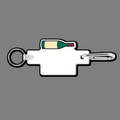 4mm Clip & Key Ring W/ Colorized Wine Bottle Key Tag